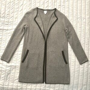 J Crew Vanessa Sweater Jacket , Women size XS ,grey/charcoal herringbone Va